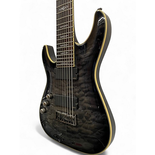 Used Schecter Guitar Research Hellraiser C8 Special 8 String Left Handed Trans Black Electric Guitar