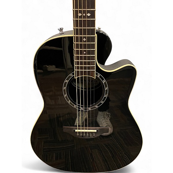 Used Ovation 2771AX-5 Balladeer Black Acoustic Electric Guitar