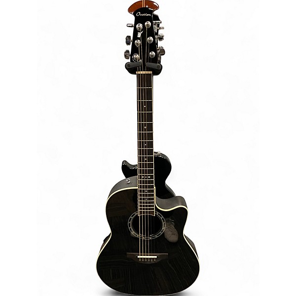 Used Ovation 2771AX-5 Balladeer Black Acoustic Electric Guitar