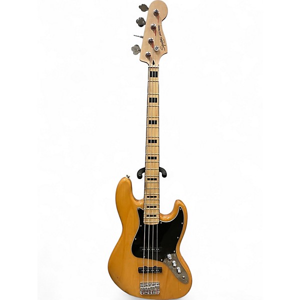 Used Squier Jazz Bass Natural Electric Bass Guitar
