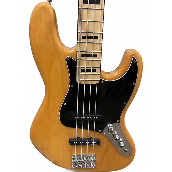Used Squier Jazz Bass Natural Electric Bass Guitar