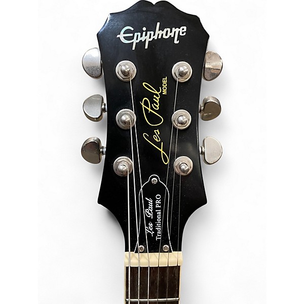 Used Epiphone Les Paul Traditional Pro Black Solid Body Electric Guitar