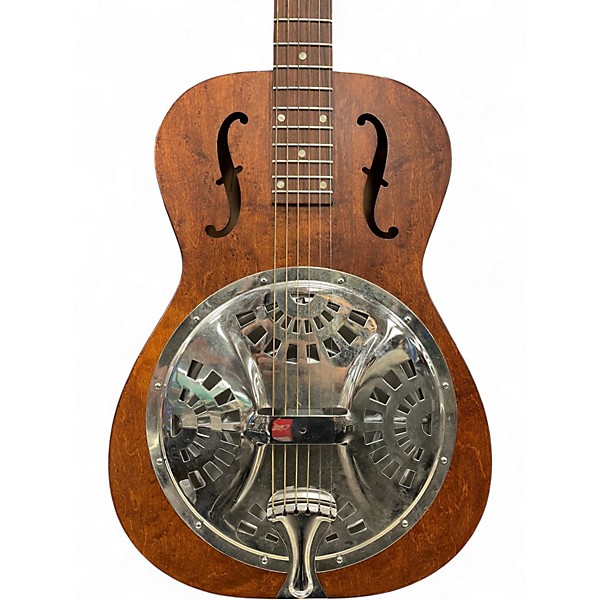 Used Original Hound Dog Round Neck Resonator Natural Acoustic Guitar