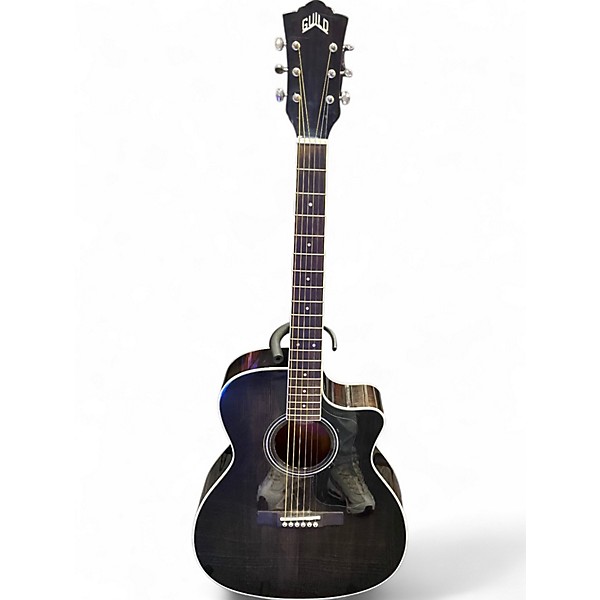 Used Guild OM260-CE DELUXE Trans Black Acoustic Electric Guitar
