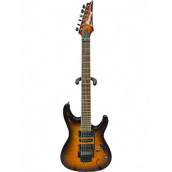 Used Ibanez S670QM Dragon Eye Burst Solid Body Electric Guitar