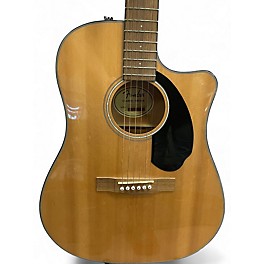 Used Fender cd60sce Natural Acoustic Guitar