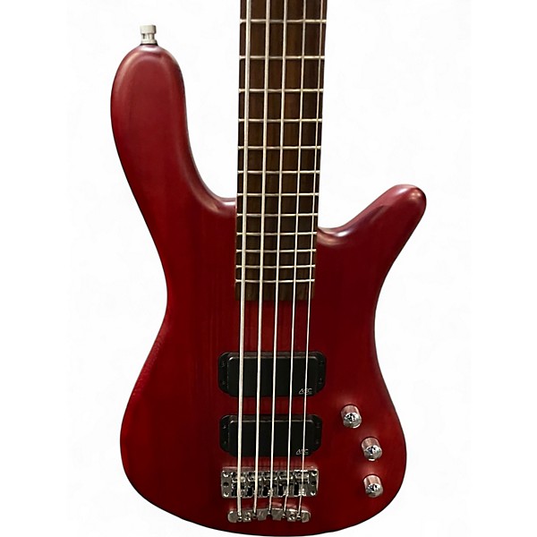 Used RockBass by Warwick Streamer 5 Trans Crimson Red Electric Bass Guitar