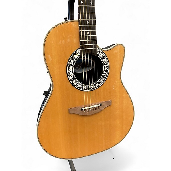 Used Ovation 4861 balladeer Natural Acoustic Electric Guitar