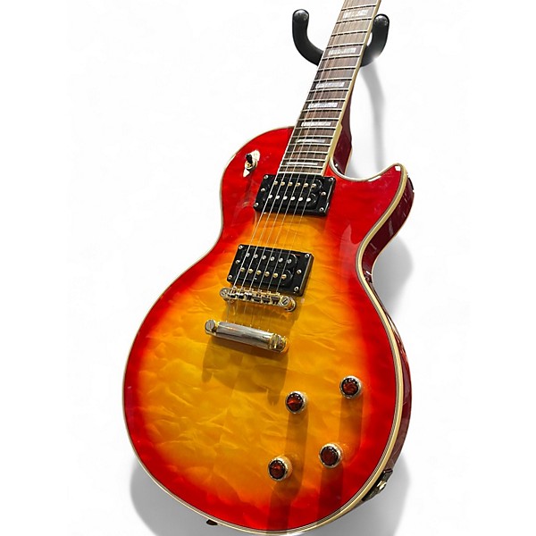 Used Epiphone Prophecy Les Paul Custom Plus 2 Tone Sunburst Solid Body Electric Guitar