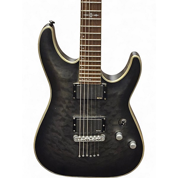Used Schecter Guitar Research C1 Platinum trans black Solid Body Electric Guitar