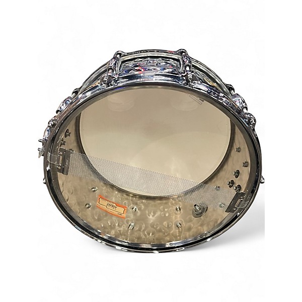 Used Gretsch Drums 6.5X14 USA Custom Brooklyn Snare Metallic Silver Drum