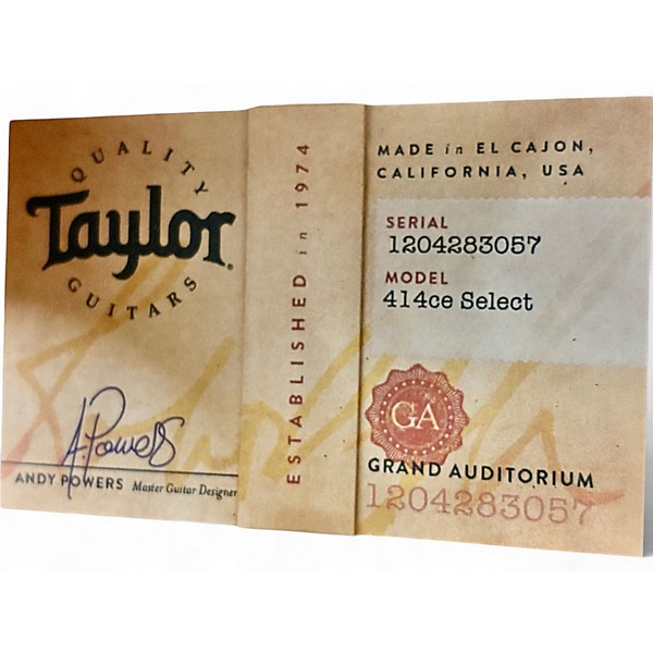 Used 2024 Taylor 414CE Select Natural Acoustic Electric Guitar