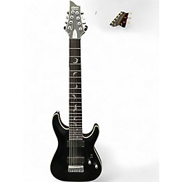 Used Schecter Guitar Research Damien Platinum 8 String Satin Black Solid Body Electric Guitar