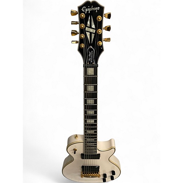 Used Epiphone Matt Heafy Les Paul Custom 7 Bone White Solid Body Electric Guitar