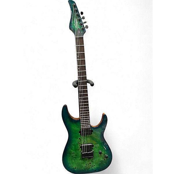 Used Schecter Guitar Research CR-6 GREEN BURST Solid Body Electric Guitar