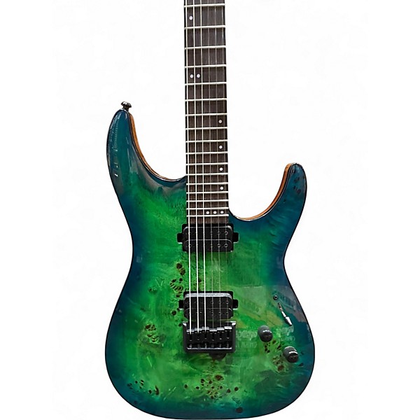 Used Schecter Guitar Research CR-6 GREEN BURST Solid Body Electric Guitar
