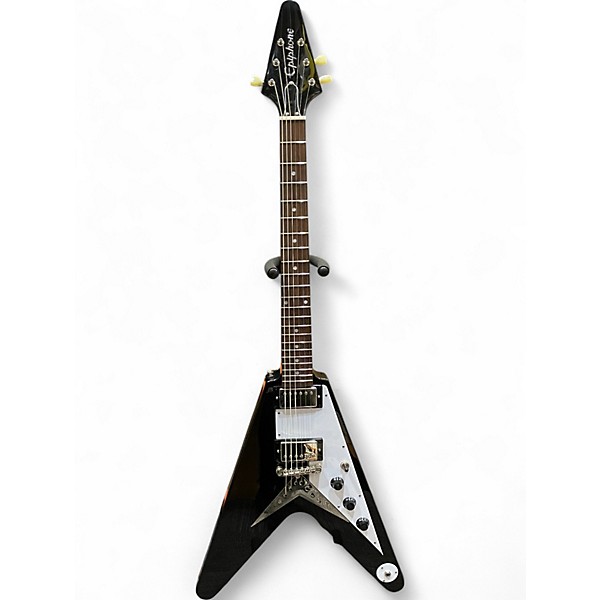 Used Epiphone FLYING V 1958 REISSUE Black Solid Body Electric Guitar