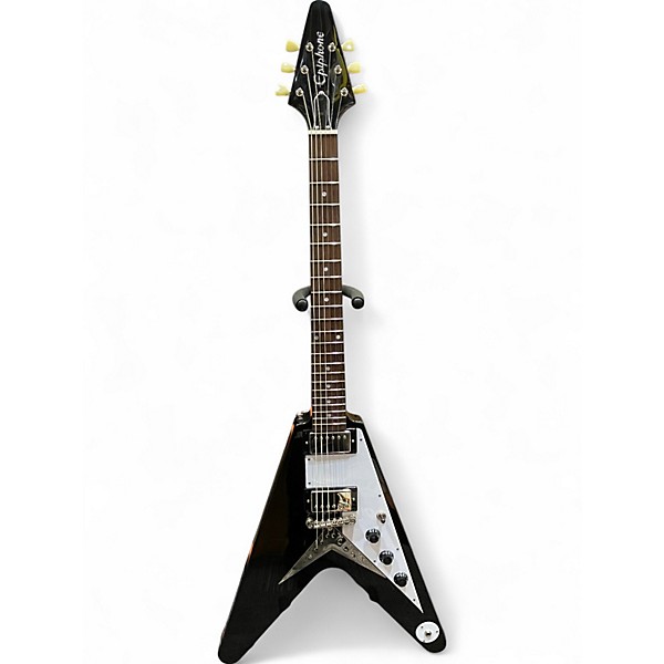 Used Epiphone FLYING V 1958 REISSUE Black Solid Body Electric Guitar