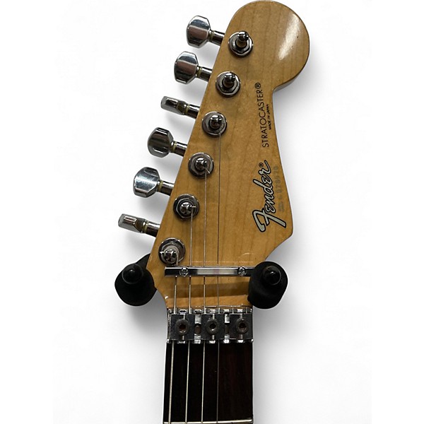 Used 2002 Fender floyd rose stratocaster Black and White Solid Body Electric Guitar