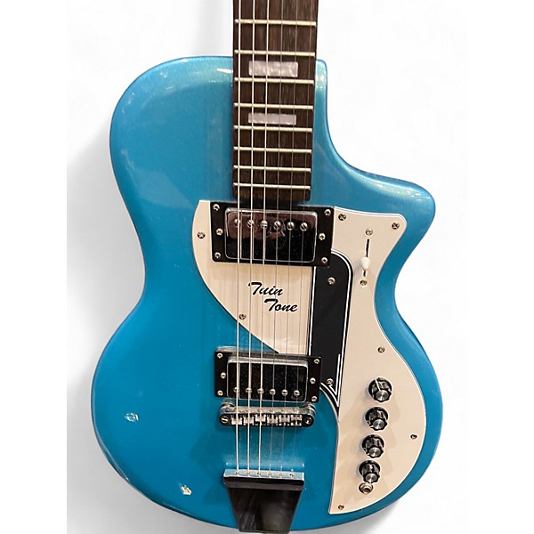 Used Airline Twin Tone Lake Placid Blue Solid Body Electric Guitar