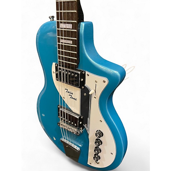Used Airline Twin Tone Lake Placid Blue Solid Body Electric Guitar