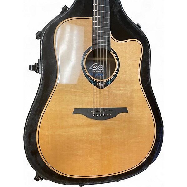 Used Lag Guitars Tramontane Hyvibe thv30dc Natural Acoustic Electric Guitar