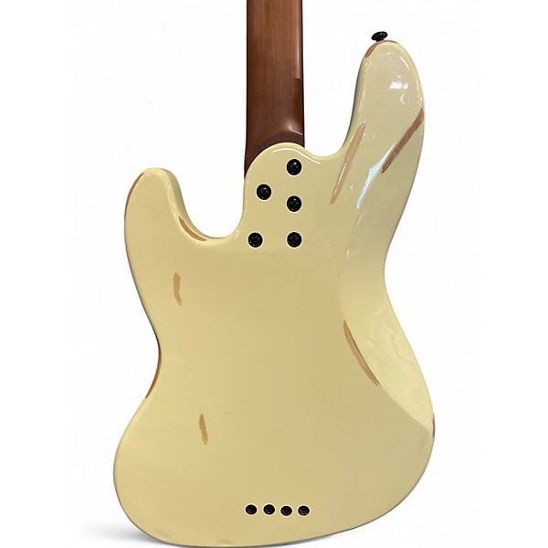 Used Schecter Guitar Research Nikki Sixx Signature White Electric Bass Guitar