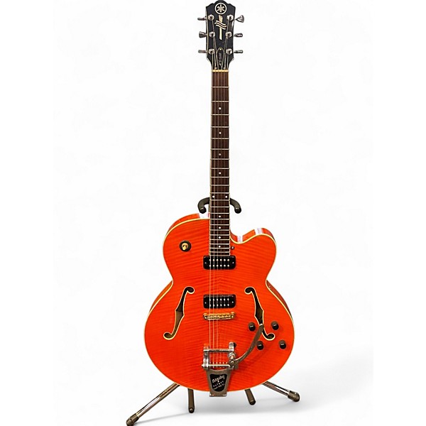 Used Yamaha aes1500b Orange Hollow Body Electric Guitar