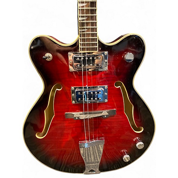 Used Eastwood Classic Tenor 60's Reissue Crimson Red Burst Hollow Body Electric Guitar