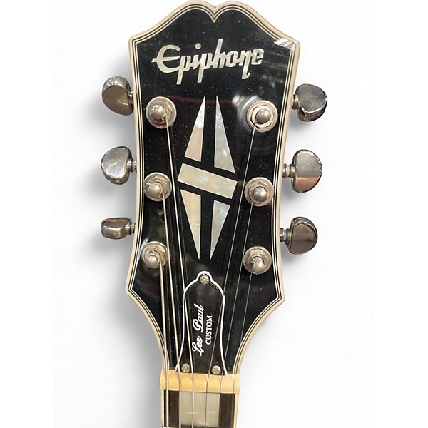 Used Epiphone Les Paul Custom silver burst Solid Body Electric Guitar