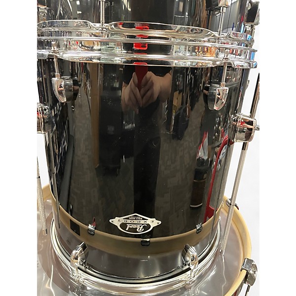 Used Pearl 5 Piece Export WITH HARDWARE Black Drum Kit