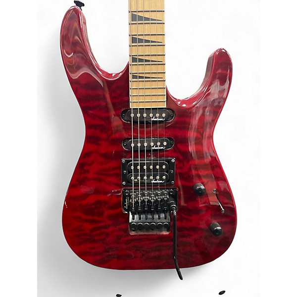 Used Jackson JS34Q Dinky Trans Red Solid Body Electric Guitar
