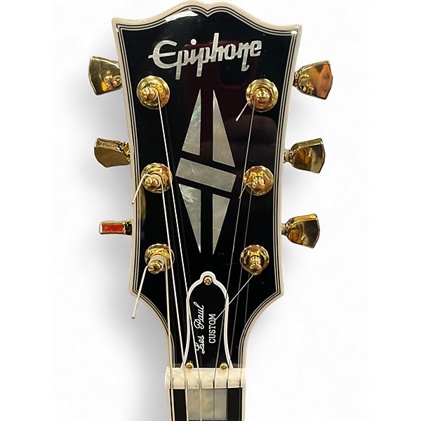 Used Epiphone Epiphone Les Paul Custom Electric Guitar - Ebony Black Solid Body Electric Guitar