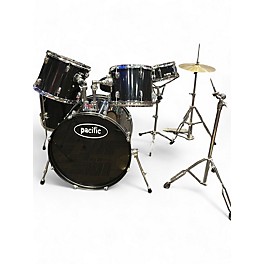 Used Pacific 5 Piece Drum Kit Black Drum Kit