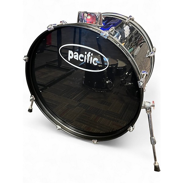 Used Pacific 5 Piece Drum Kit Black Drum Kit