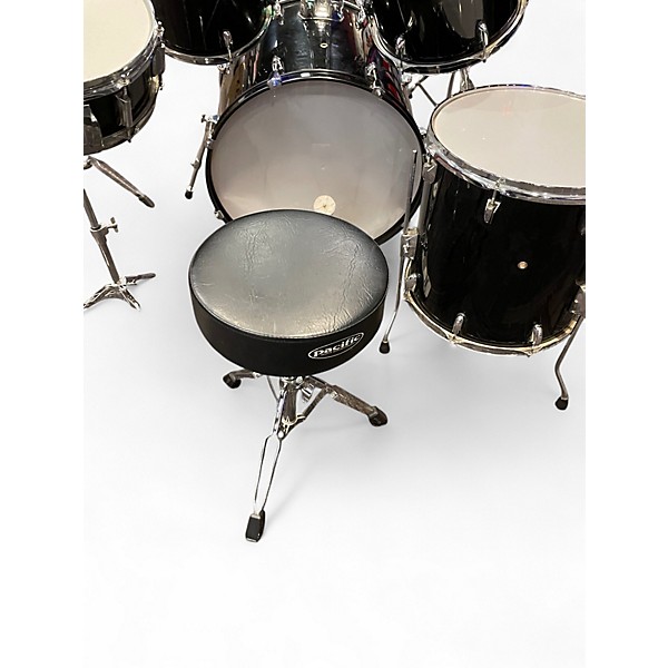 Used Pacific 5 Piece Drum Kit Black Drum Kit