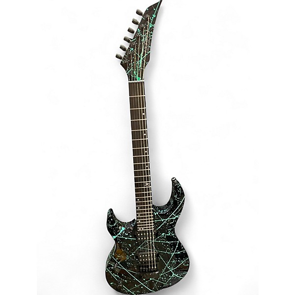 Used Kiesel Aries 6 Bolt On Black and Teal Solid Body Electric Guitar