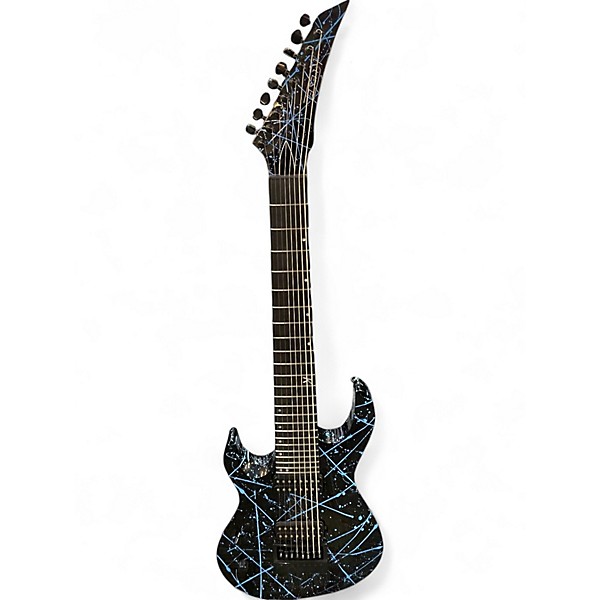 Used Kiesel Aries 8 Bolt On Black and Blue Solid Body Electric Guitar