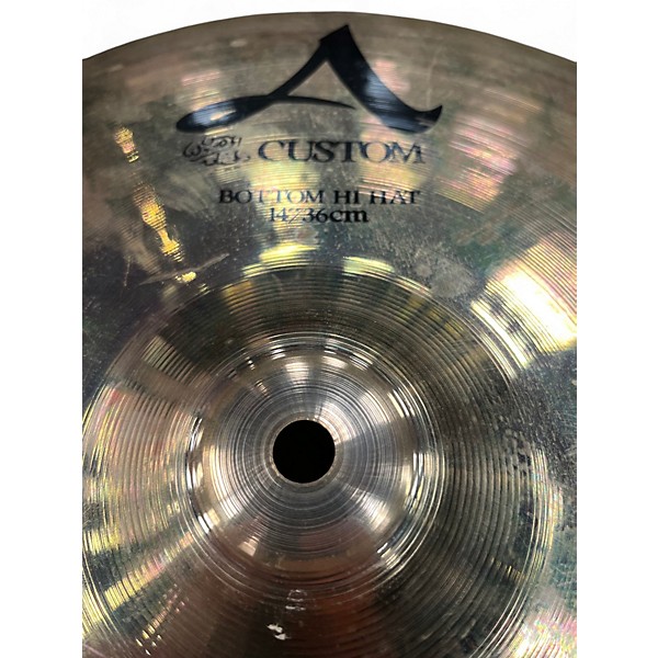 Used Zildjian 14in A Custom Hi Hat Bottom Cymbal