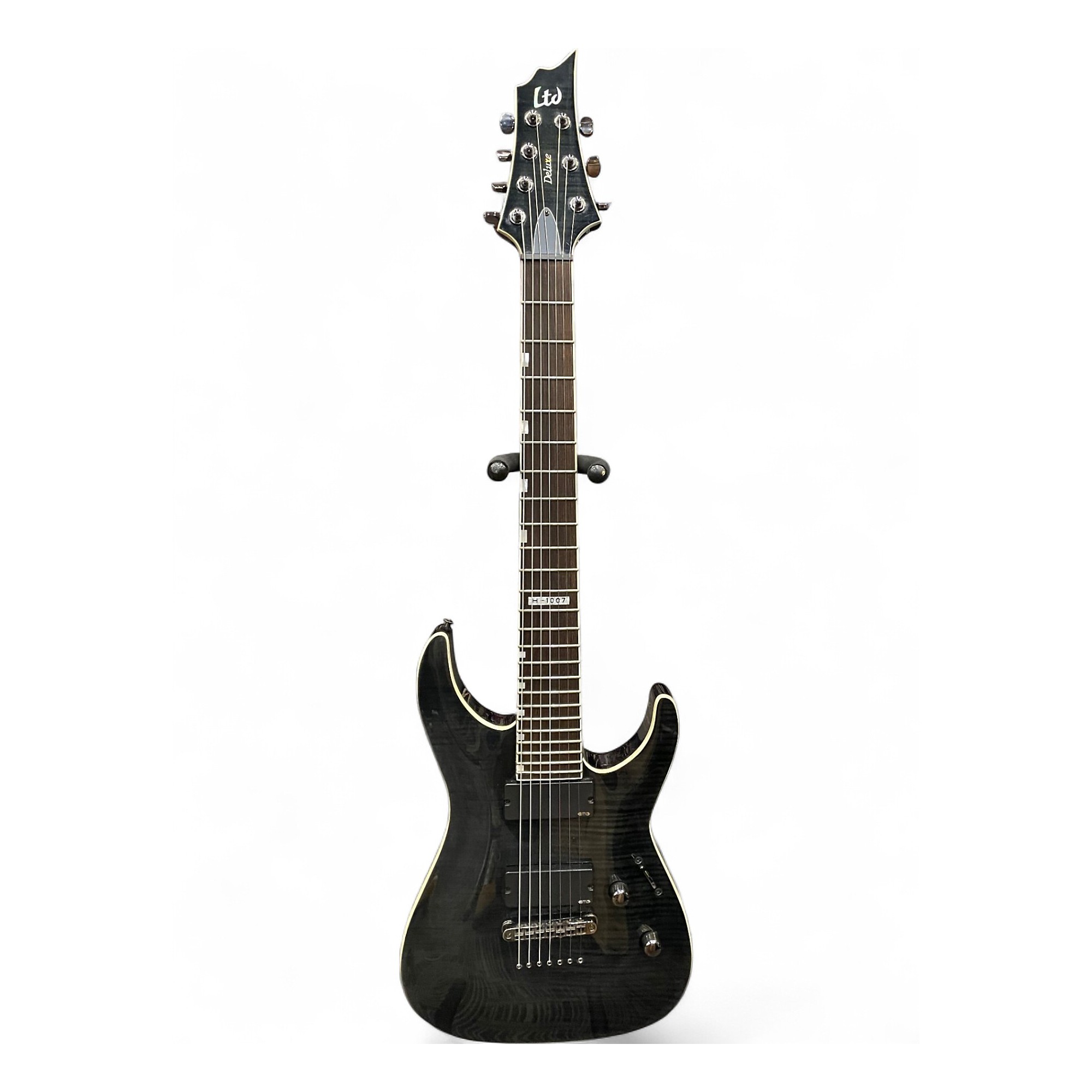 Used ESP LTD H1007 7 String SEE THROUGH BLACK Solid Body