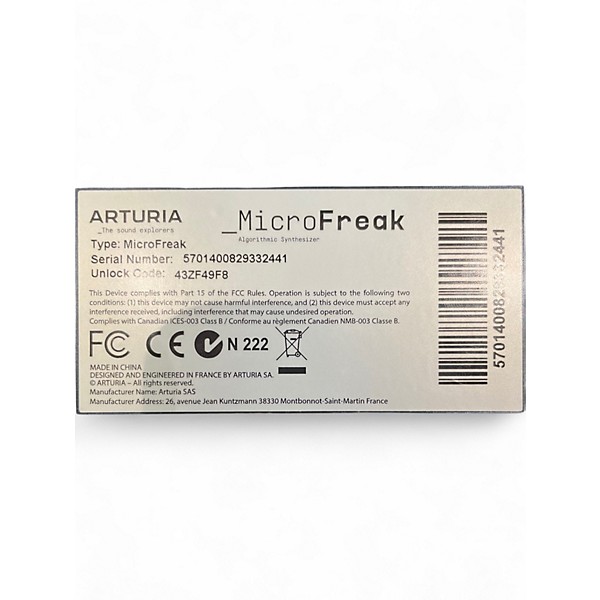 Used Arturia MicroFreak Synthesizer