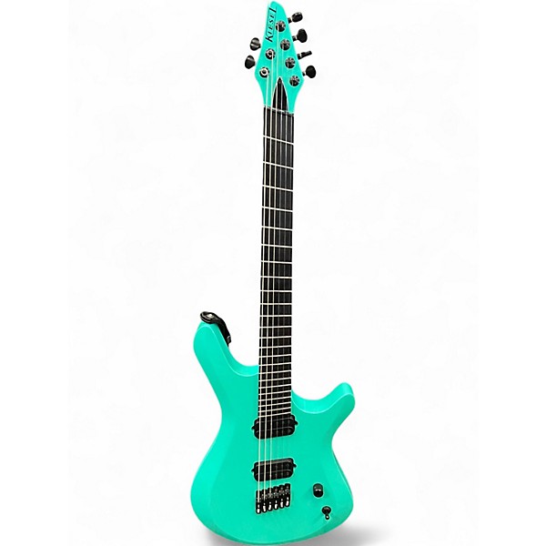Used Kiesel vanquish multiscale baritone Seafoam Green Solid Body Electric Guitar