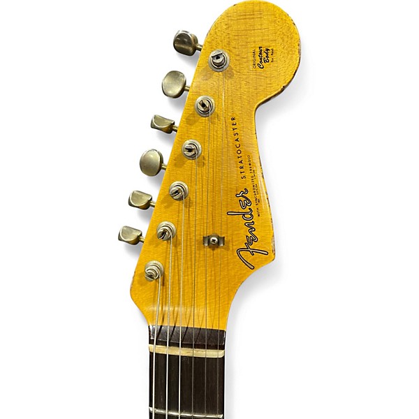 Used 2024 Fender Custom Shop Limited Edition '62 Stratocaster Heavy Relic Aged Olympic White Over 3-Color Sunburst Solid B...