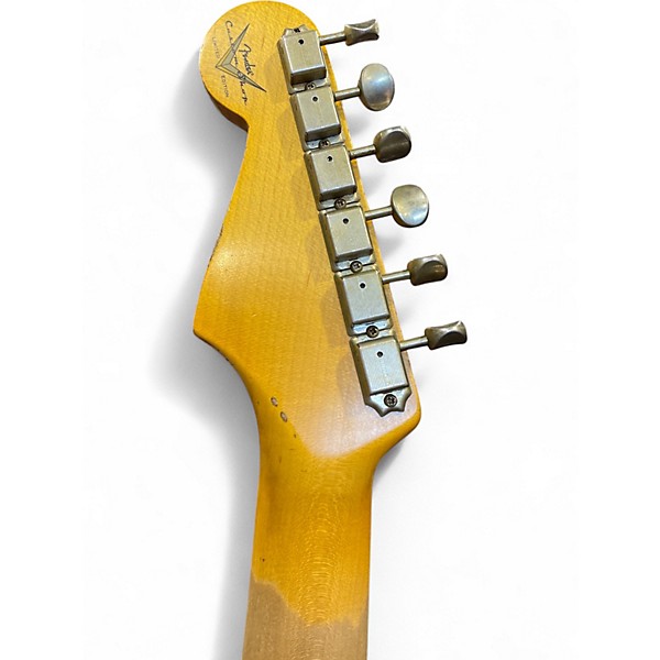 Used 2024 Fender Custom Shop Limited Edition '62 Stratocaster Heavy Relic Aged Olympic White Over 3-Color Sunburst Solid B...