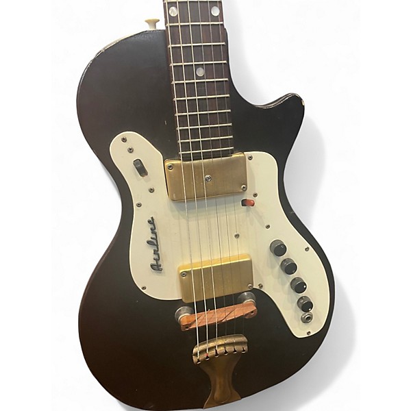 Used 1960s Airline Thunderstick Black Solid Body Electric Guitar