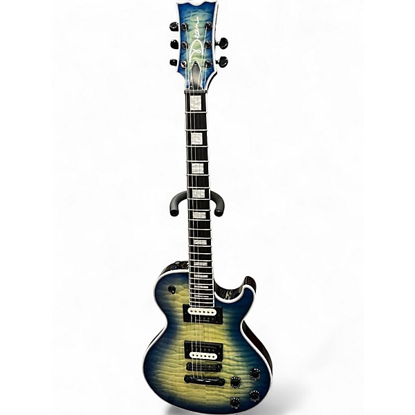 Used Dean Thoroughbred Deluxe Flame Top Blue Burst Solid Body Electric Guitar
