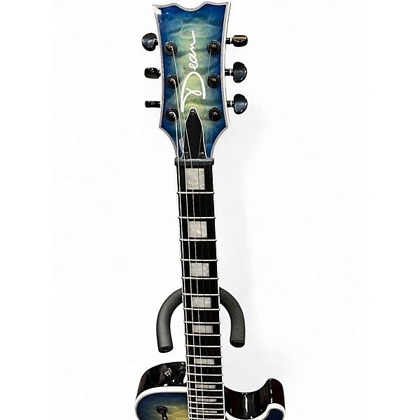 Used Dean Thoroughbred Deluxe Flame Top Blue Burst Solid Body Electric Guitar