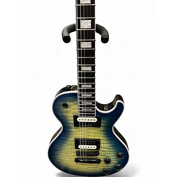 Used Dean Thoroughbred Deluxe Flame Top Blue Burst Solid Body Electric Guitar