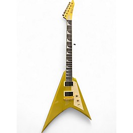 Used 2022 ESP Kirk Hammett Signature KH-V Metallic Gold Sparkle Solid Body Electric Guitar