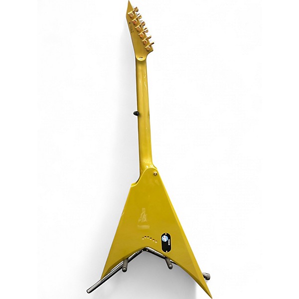 Used 2022 ESP Kirk Hammett Signature KH-V Metallic Gold Sparkle Solid Body Electric Guitar